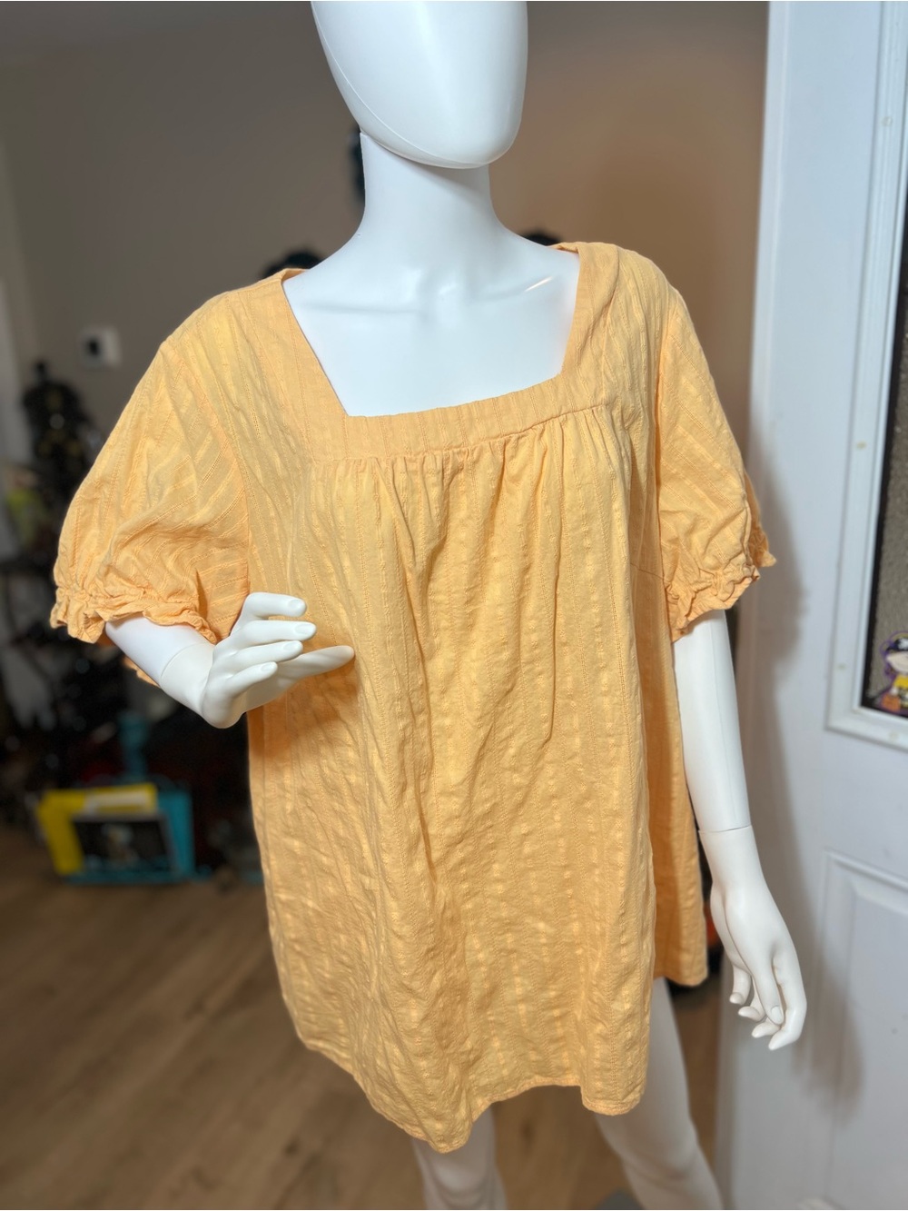 BloomChic Cotton Square-Neck Peasant Top - Women's Blouse